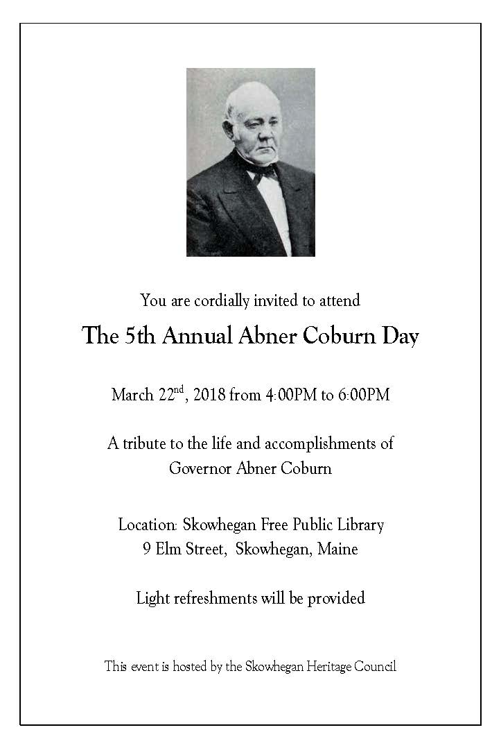 Abner Coburn Day Invitation 2018